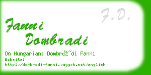 fanni dombradi business card